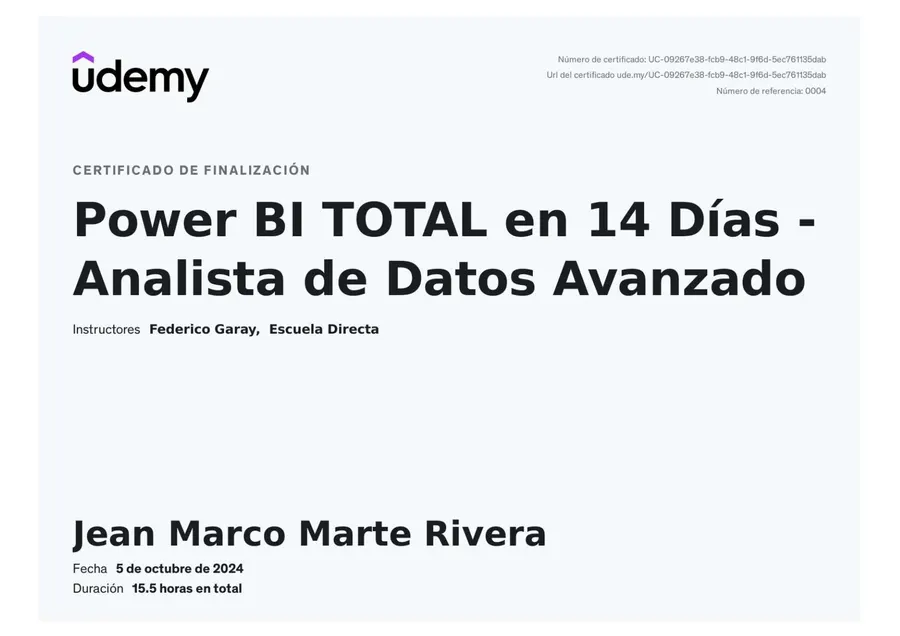 Analista de Datos - Power BI — Udemy